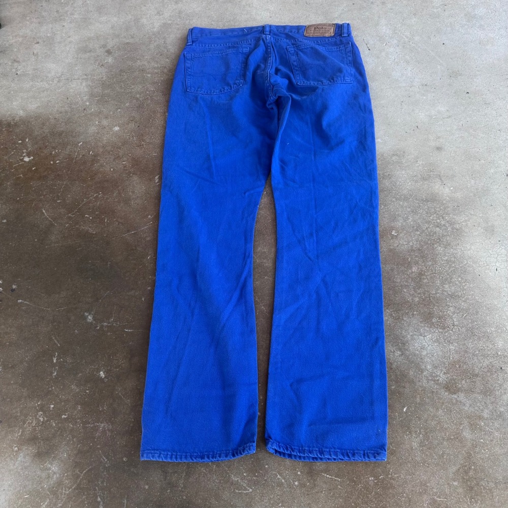 Polo Ralph Lauren Pants Mens 32x32 Blue Excellent Straight Leg Denim Twill - Picture 2 of 7